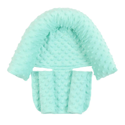 Polyester Cotton U-Shaped Baby Stroller Seat Head Support and Strap Cushion Set