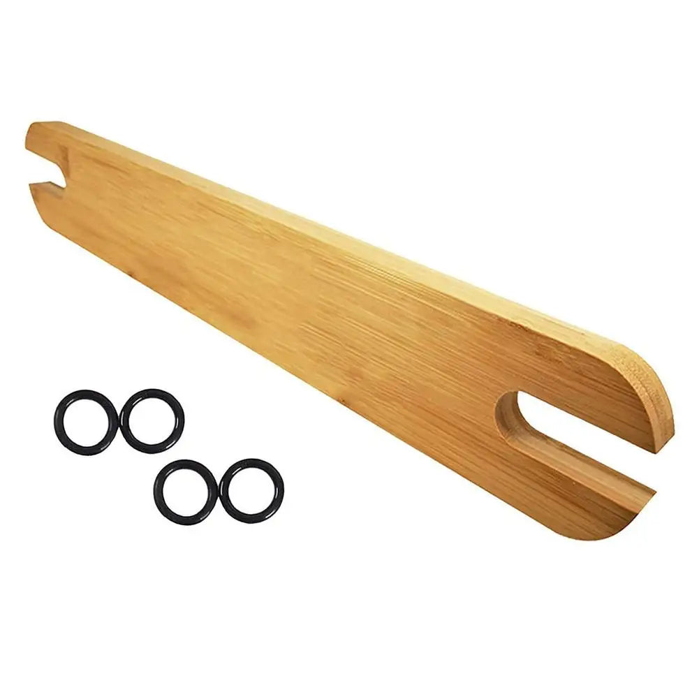 Adjustable Bamboo High Chair Footrest with Rubber Rings for Children
