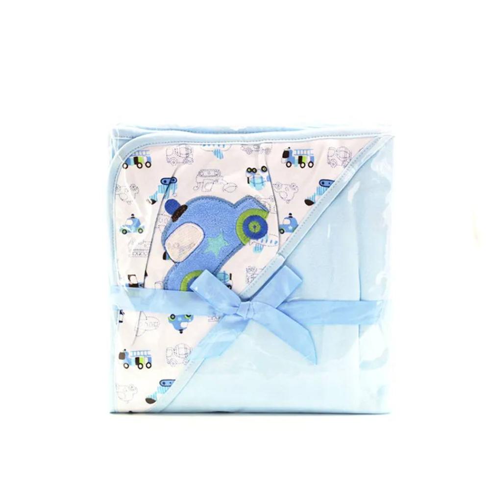 Cotton Hooded Cartoon Animal Pattern Baby Bath Towel and Swaddle Blanket