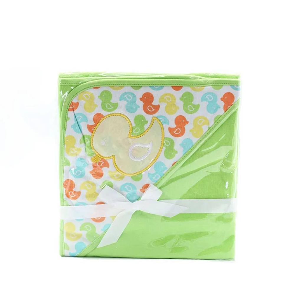 Cotton Hooded Cartoon Animal Pattern Baby Bath Towel and Swaddle Blanket