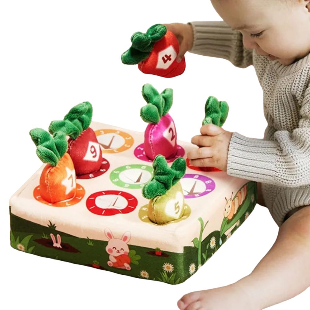 Happy Tiny Mart Plush Carrot Pulling Toy for Sensory Interaction and Coordination