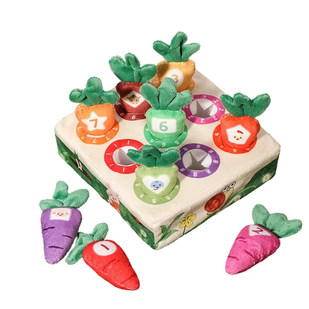 Happy Tiny Mart Plush Carrot Pulling Toy for Sensory Interaction and Coordination