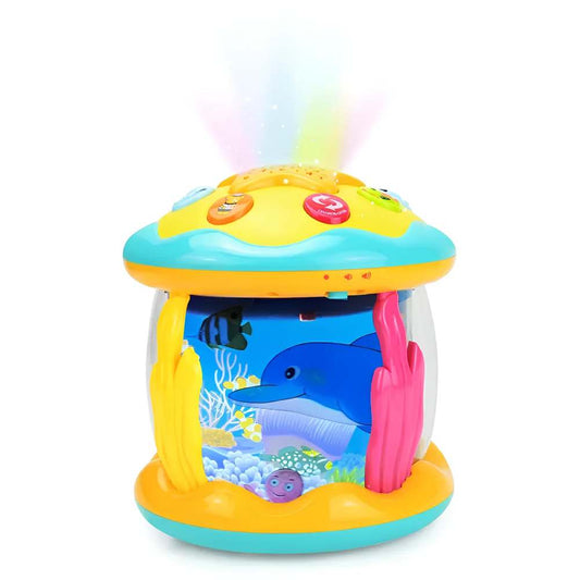 Happy Tiny Mart ABS Plastic Rotating Musical Ocean Projector Night Light