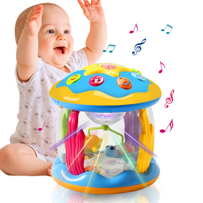 Happy Tiny Mart ABS Plastic Rotating Musical Ocean Projector Night Light