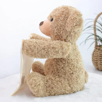 Happy Tiny Mart Electronic Plush Teddy Bear with Mechanical Peek-a-Boo Function