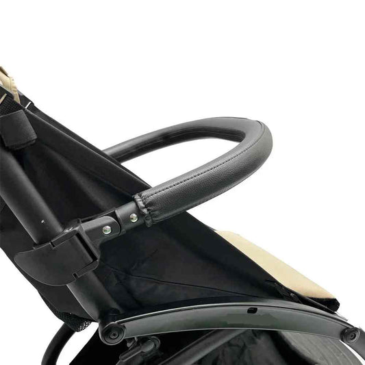 Black PU Leather Baby Stroller Front Bumper Handle Bar Accessory Attachment