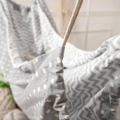 Portable Cotton Infant Hammock with Hanging Ropes for Sleep and Play