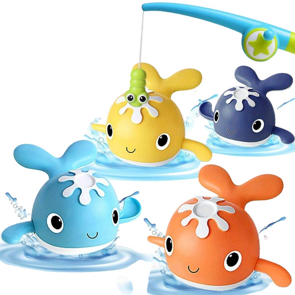 Happy Tiny Mart Reinforced ABS Magnetic Fishing Game with Wind-Up Whale Figures