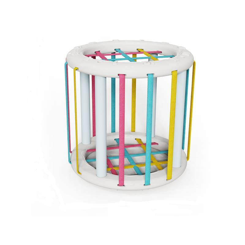 Happy Tiny Mart ABS Plastic Multi-Sensory Shape Sorting Cube with Elastic Bands