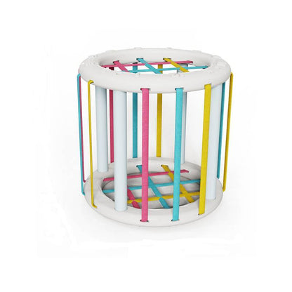 Happy Tiny Mart ABS Plastic Multi-Sensory Shape Sorting Cube with Elastic Bands