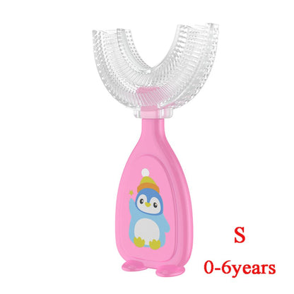 Silicone U-Shaped Manual Toothbrush for Children with 360 Degree Cleaning Function
