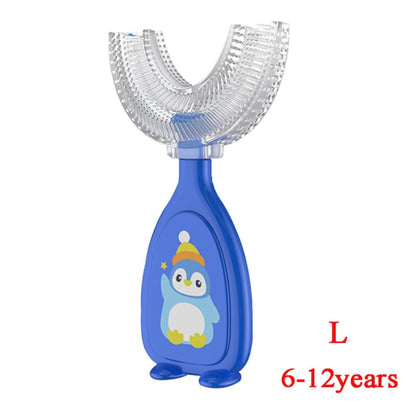 Silicone U-Shaped Manual Toothbrush for Children with 360 Degree Cleaning Function