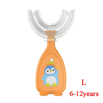 Silicone U-Shaped Manual Toothbrush for Children with 360 Degree Cleaning Function