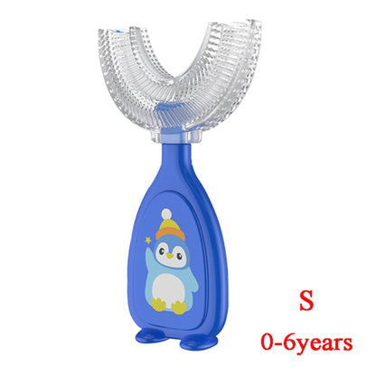 Silicone U-Shaped Manual Toothbrush for Children with 360 Degree Cleaning Function