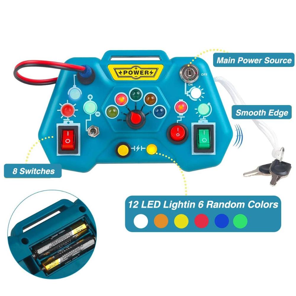ABS Plastic Electronic Busy Board with LED Switches and Knobs
