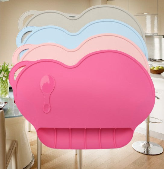 Food Grade Silicone Portable Placemat with Suction Base and Crumb Catcher