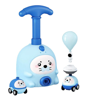 Happy Tiny Mart Aerodynamic Balloon Powered Vehicle and Rocket Launcher Set