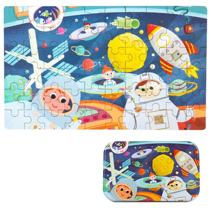 Happy Tiny Mart 60-Piece Wooden Puzzle Set for Children Ages 3-8