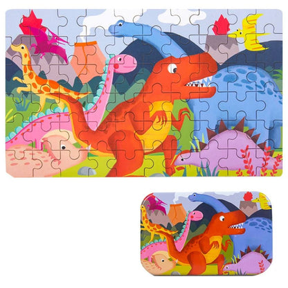 Happy Tiny Mart 60-Piece Wooden Puzzle Set for Children Ages 3-8