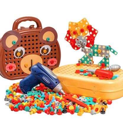 Plastic Electric Drill Mosaic Puzzle Set for Children Assembly Activities