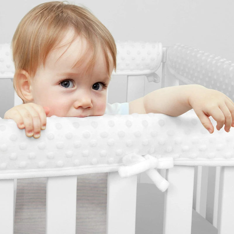 Happy Tiny Mart Three Piece Cotton Bean Velvet Crib Rail Protector Set