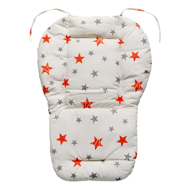 Happy Tiny Mart Padded Cotton Highchair Cushion with Integrated Harness Slots