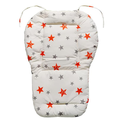 Happy Tiny Mart Padded Cotton Highchair Cushion with Integrated Harness Slots