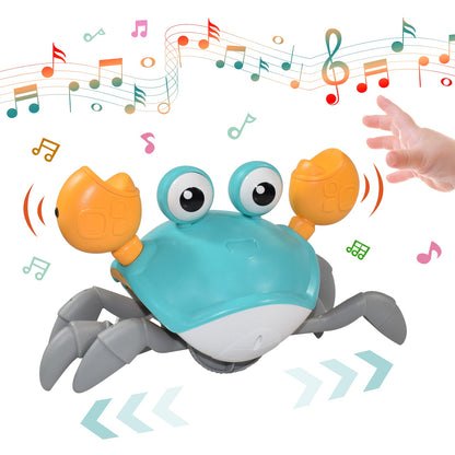 Happy Tiny Mart ABS Sensing Crawling Crab Toy with Music and Lights