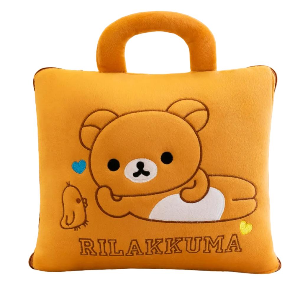 Cotton Cartoon Pattern Dual-Purpose Pillow and Convertible Blanket for Children