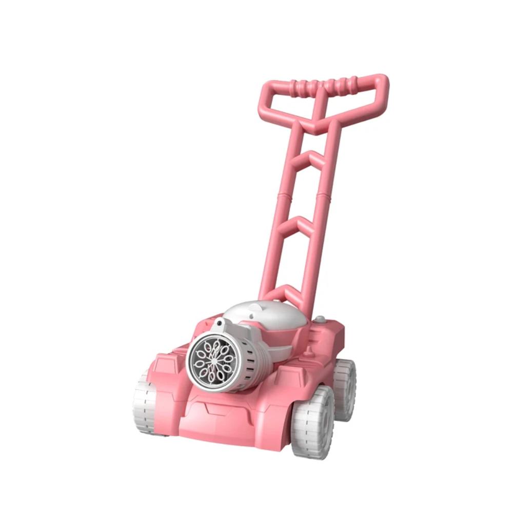 Plastic Battery Powered Automatic Bubble Blower Push Cart With LED Lights