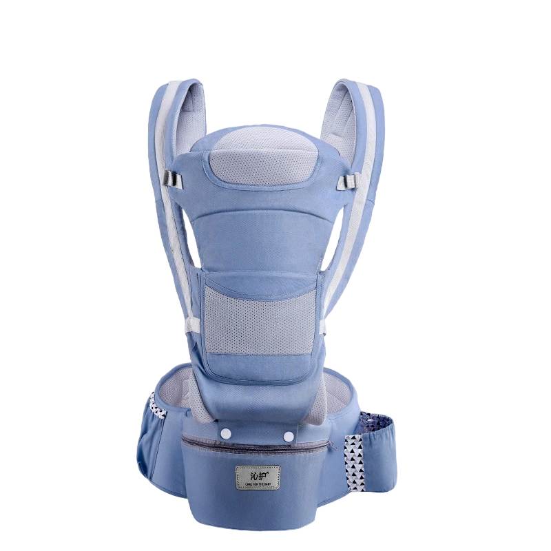 Cotton and Polyester 3-in-1 Ergonomic Baby Carrier with Hip Seat