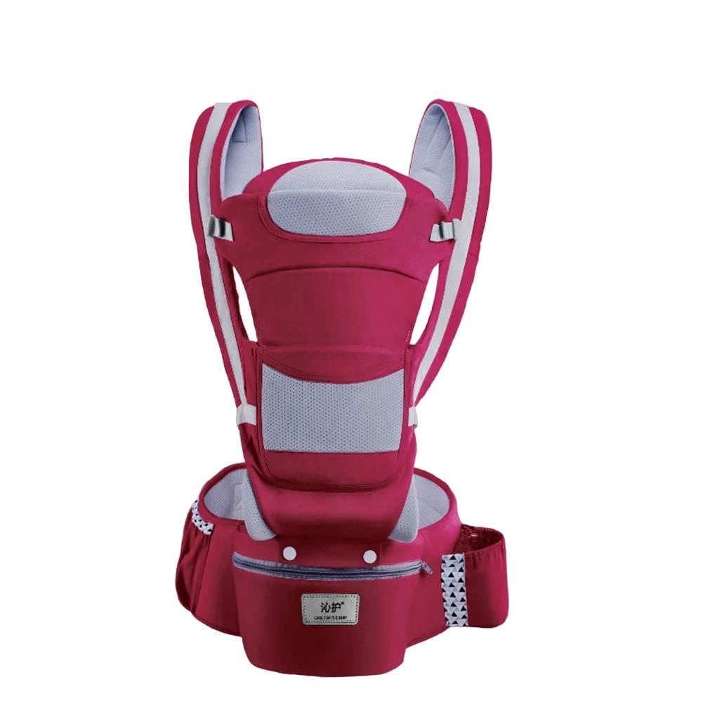 Cotton and Polyester 3-in-1 Ergonomic Baby Carrier with Hip Seat
