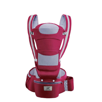 Cotton and Polyester 3-in-1 Ergonomic Baby Carrier with Hip Seat