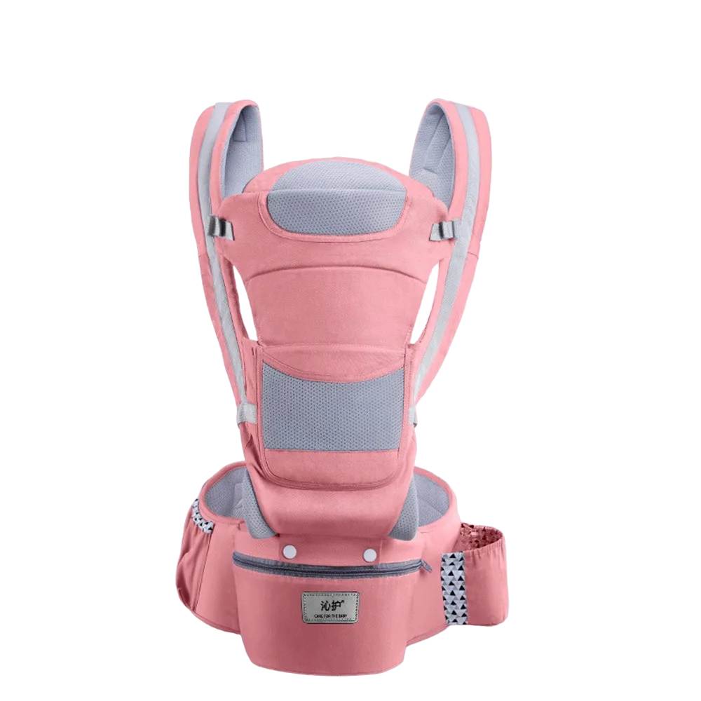 Cotton and Polyester 3-in-1 Ergonomic Baby Carrier with Hip Seat