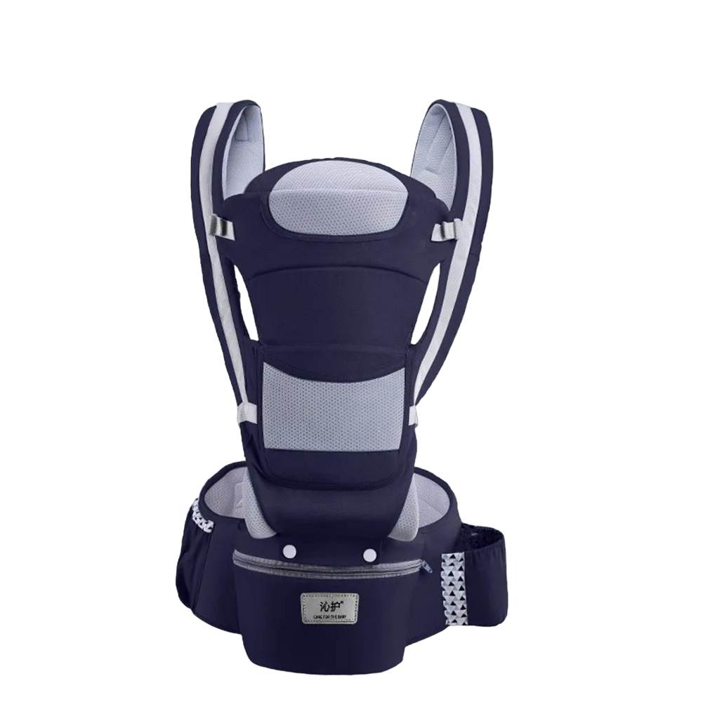 Cotton and Polyester 3-in-1 Ergonomic Baby Carrier with Hip Seat
