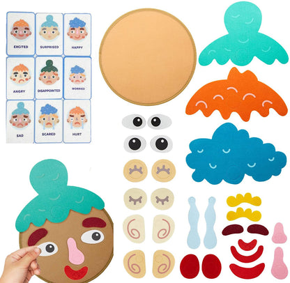 Happy Tiny Mart Felt Montessori Facial Expression Board For Emotion Identification