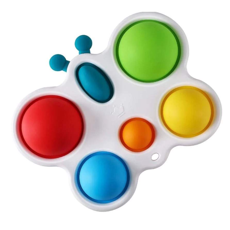 Silicone and ABS Plastic Multi-Color Fidget Toy for Tactile Sensory Development
