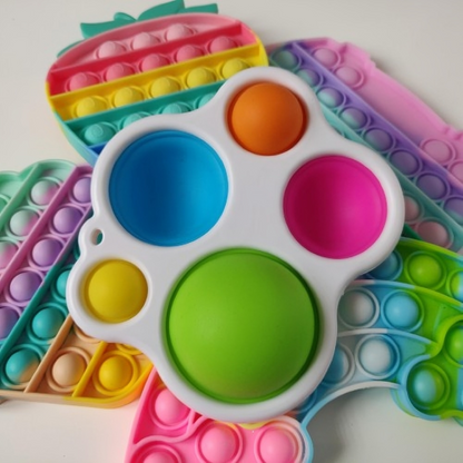 Silicone and ABS Plastic Multi-Color Fidget Toy for Tactile Sensory Development