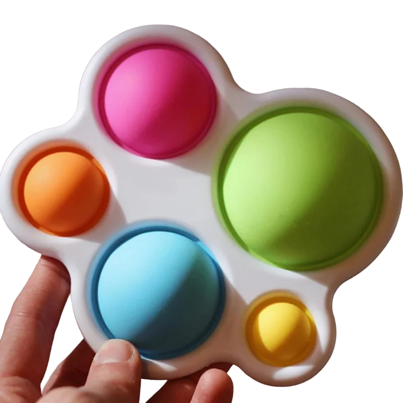 Silicone and ABS Plastic Multi-Color Fidget Toy for Tactile Sensory Development