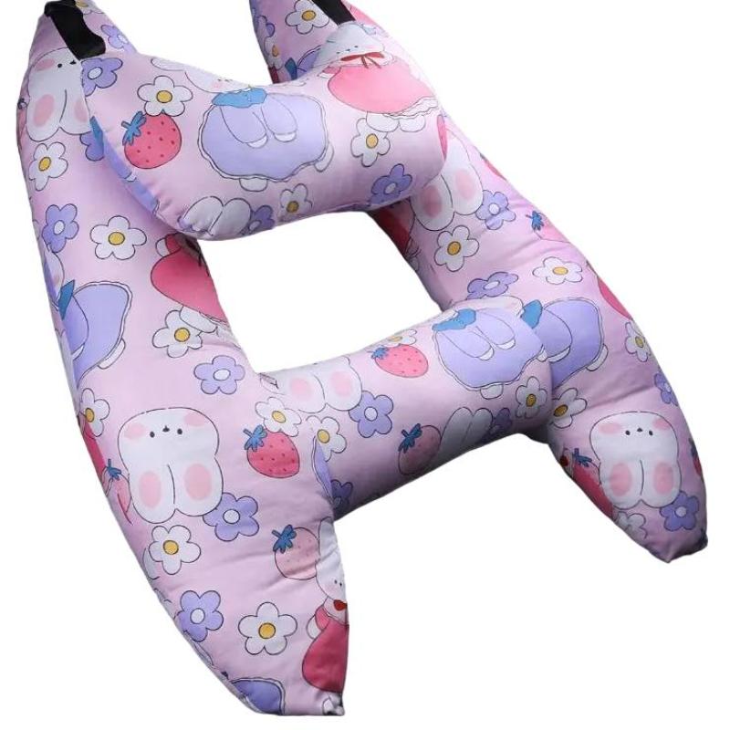 Happy Tiny Mart PP Cotton H-Shape Travel Pillow for Vehicular Head Support