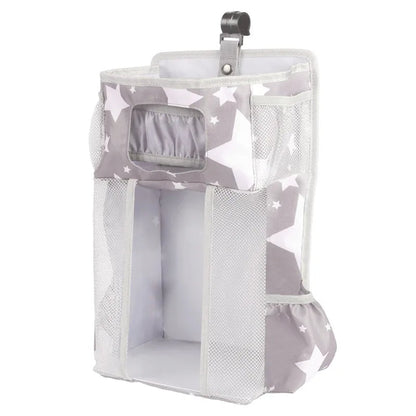 Oxford Cloth Hanging Baby Crib Diaper Storage Organiser with Mesh Pockets