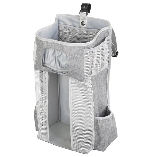 Oxford Cloth Hanging Baby Crib Diaper Storage Organiser with Mesh Pockets