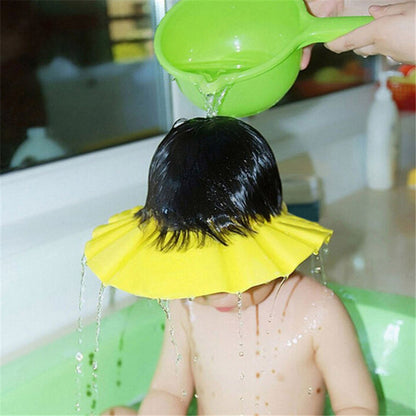 Happy Tiny Mart Adjustable EVA Plastic Waterproof Bath Cap for Shampoo Protection