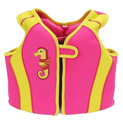 Inflatable Children's Swim Jacket with Adjustable Straps and Zipper Closure