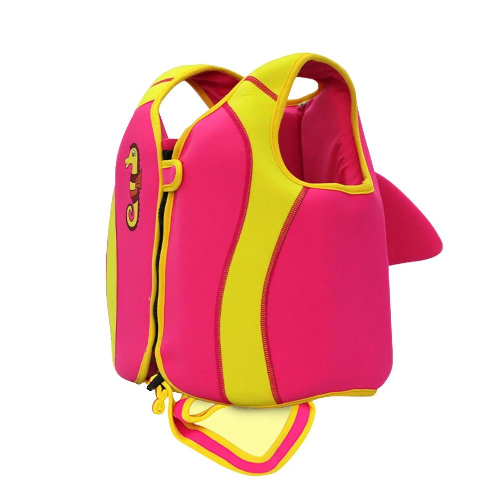 Inflatable Children's Swim Jacket with Adjustable Straps and Zipper Closure