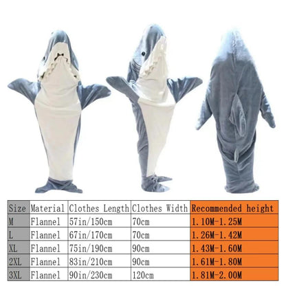 Happy Tiny Mart Flannel Fabric Shark Wearable Sleeping Bag for Children
