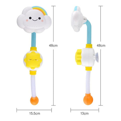 ABS Plastic Sunflower Motif Rotating Nozzle Shower Head Bath Toy