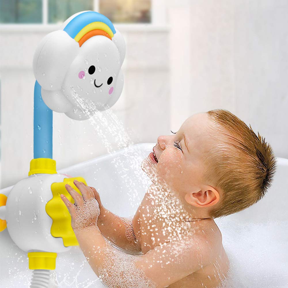 ABS Plastic Sunflower Motif Rotating Nozzle Shower Head Bath Toy