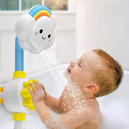 ABS Plastic Sunflower Motif Rotating Nozzle Shower Head Bath Toy