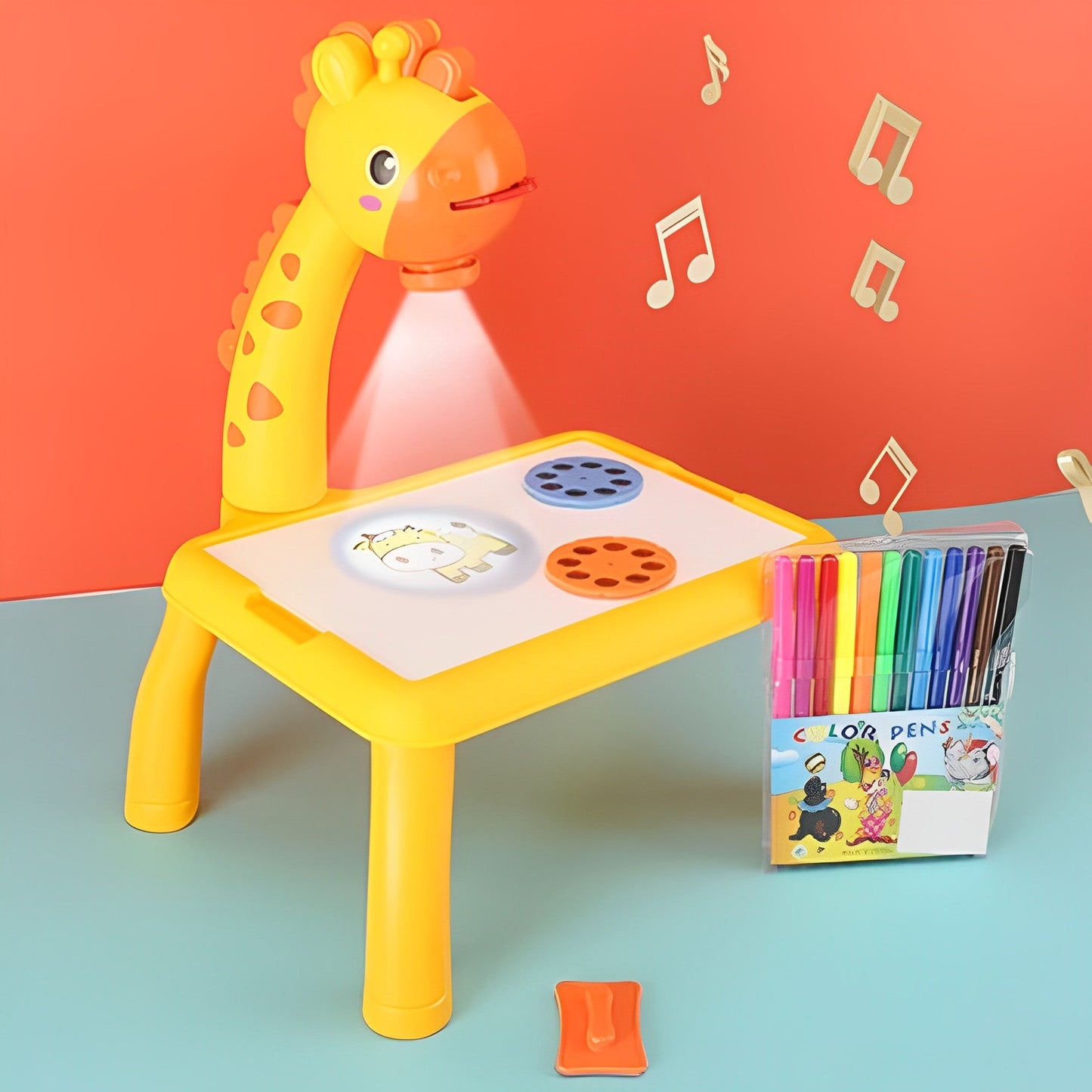 ABS Plastic LED Projection Drawing Table with Adjustable Light and Music